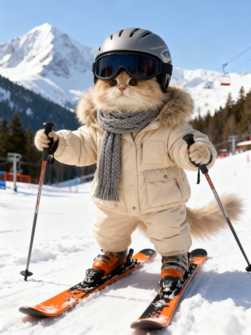 热爱滑雪的猫咪小王子