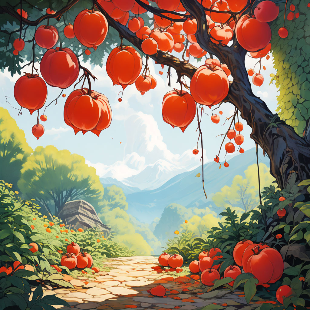 火红的柿子