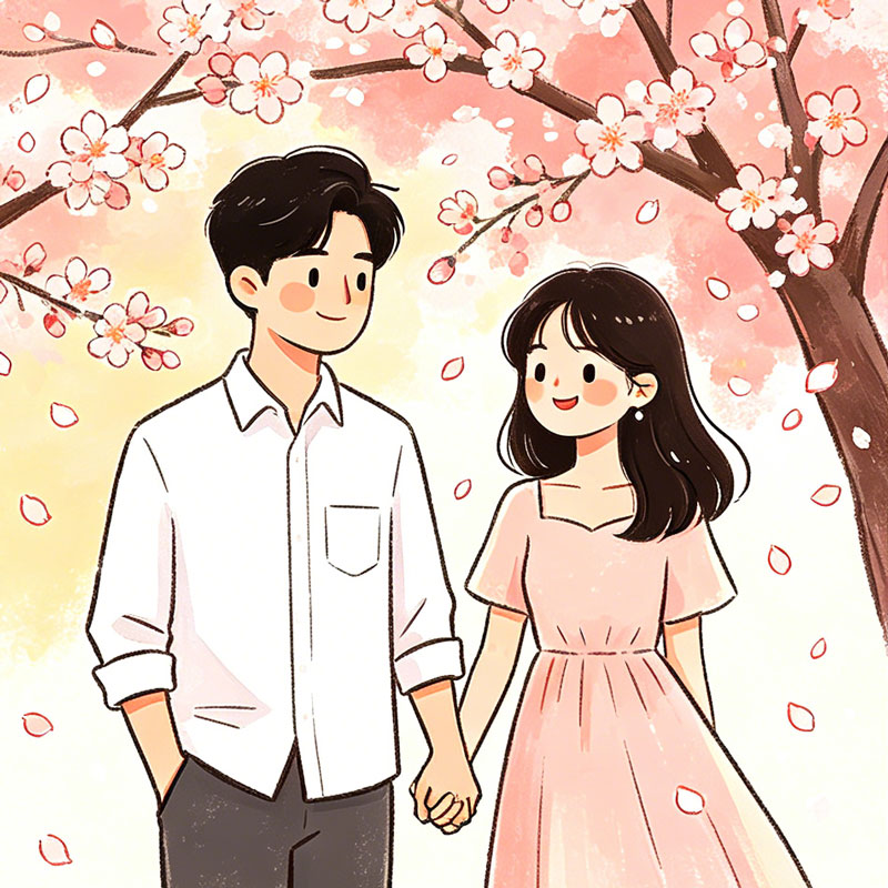 樱花之恋情侣头像
