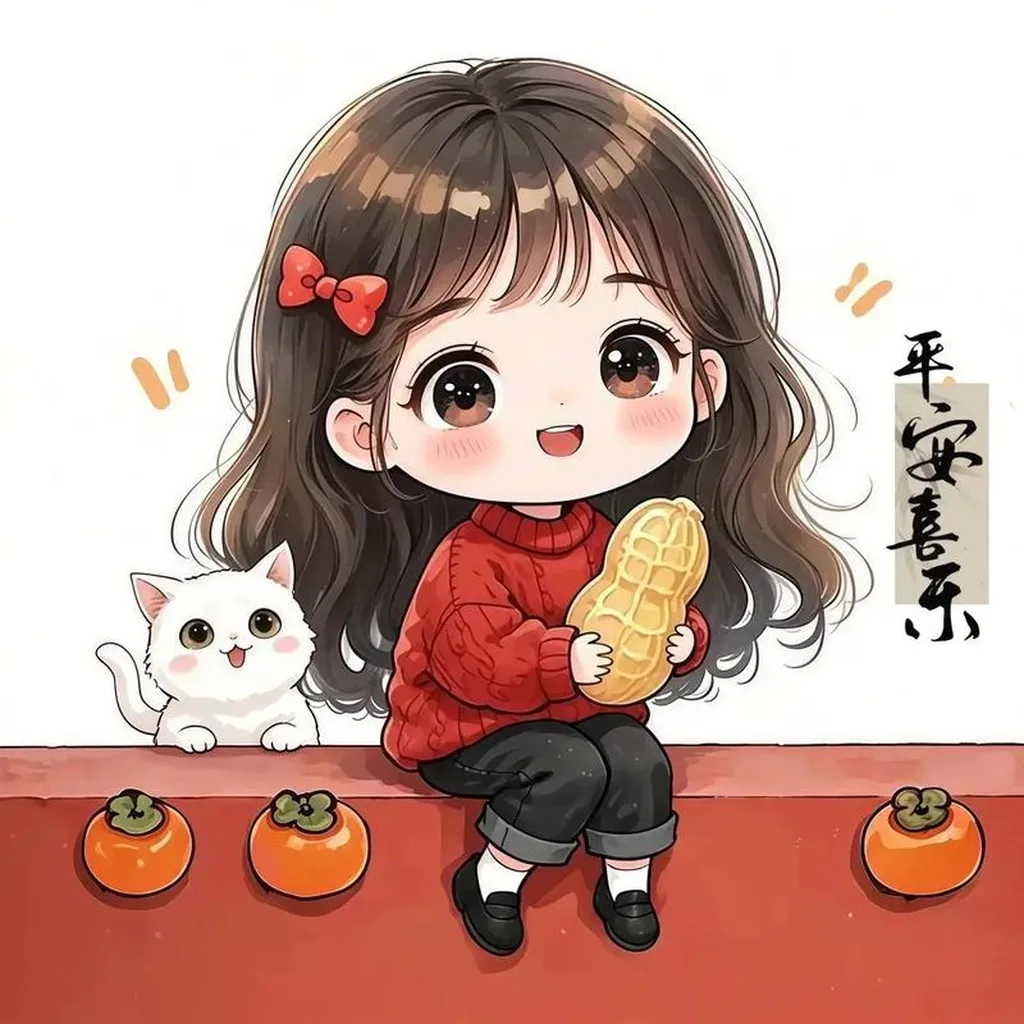 平安喜乐女生卡通头像