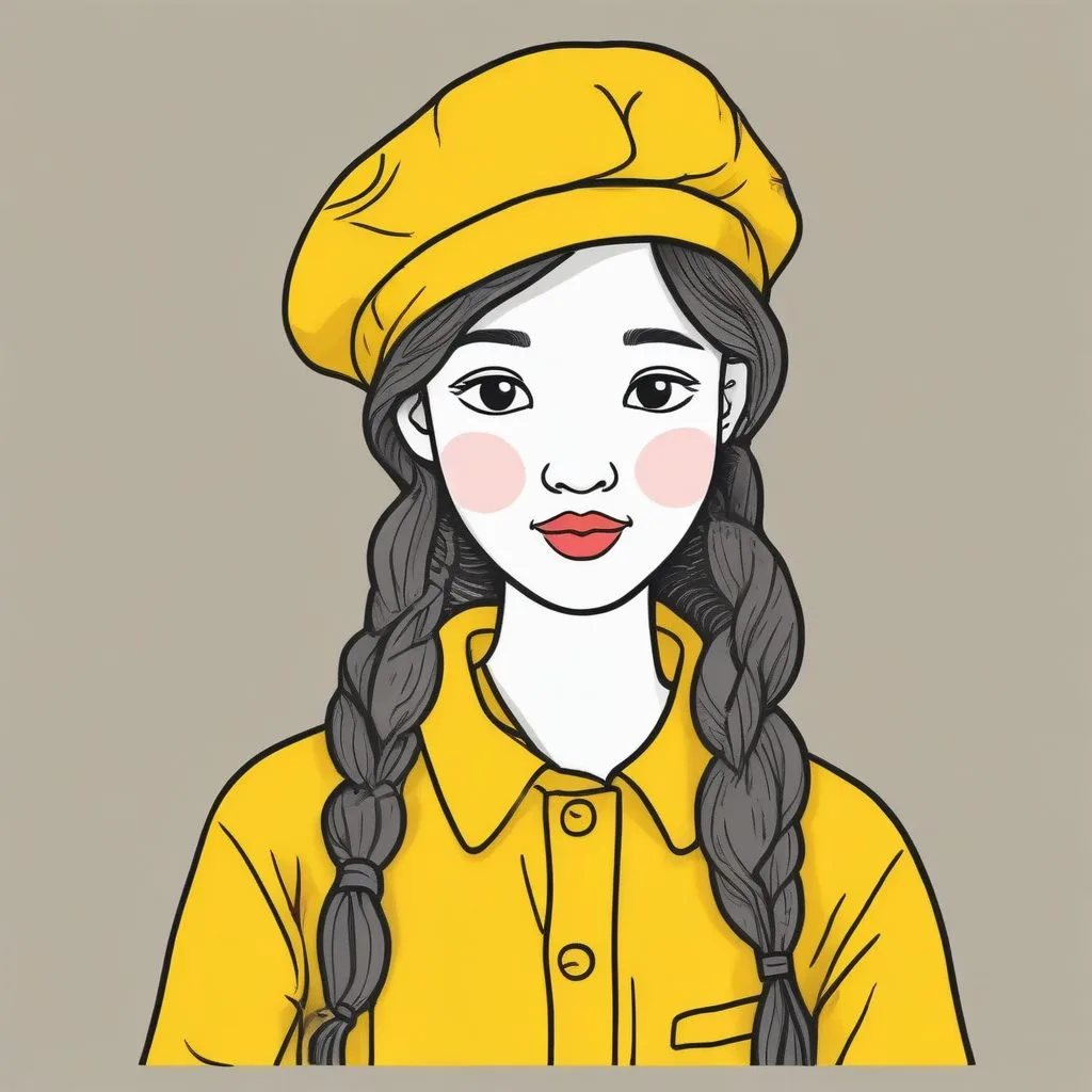 韩系丑萌蜡笔风手绘插画