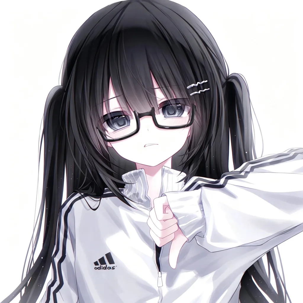 双马尾眼镜动漫女头