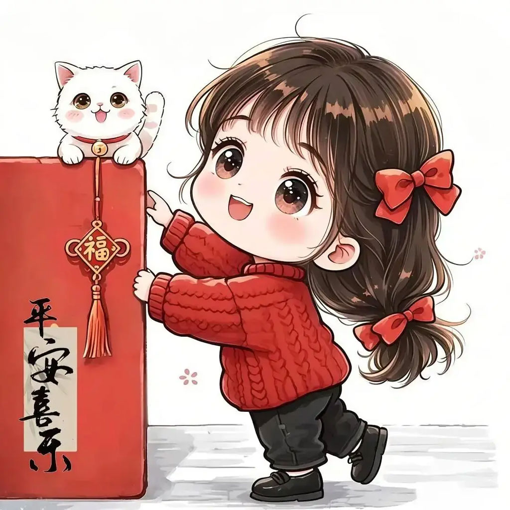 平安喜乐女生卡通头像