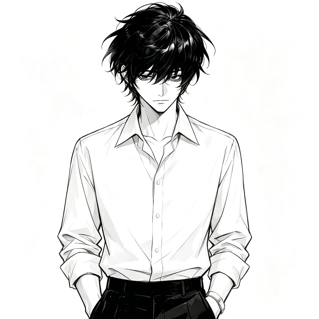 黑白漫画男生头像