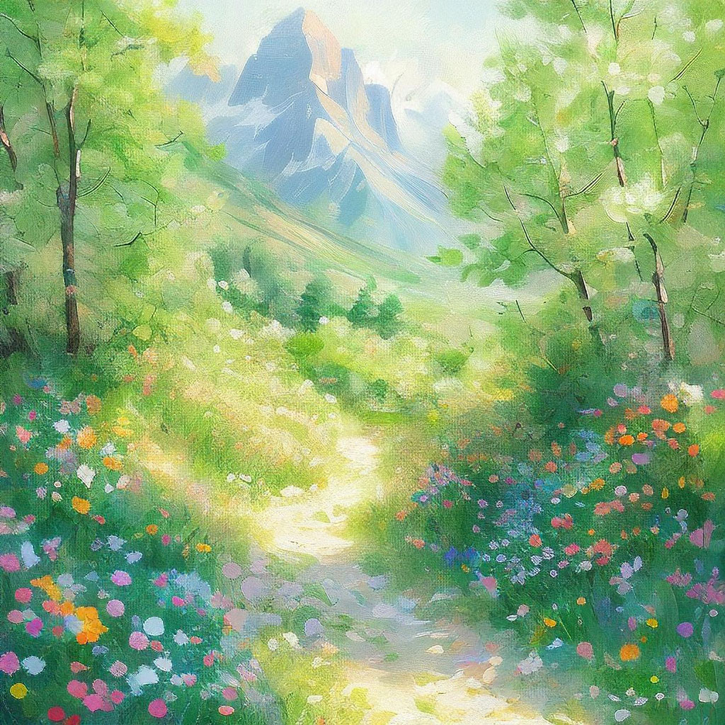 林荫小道油画微信头像