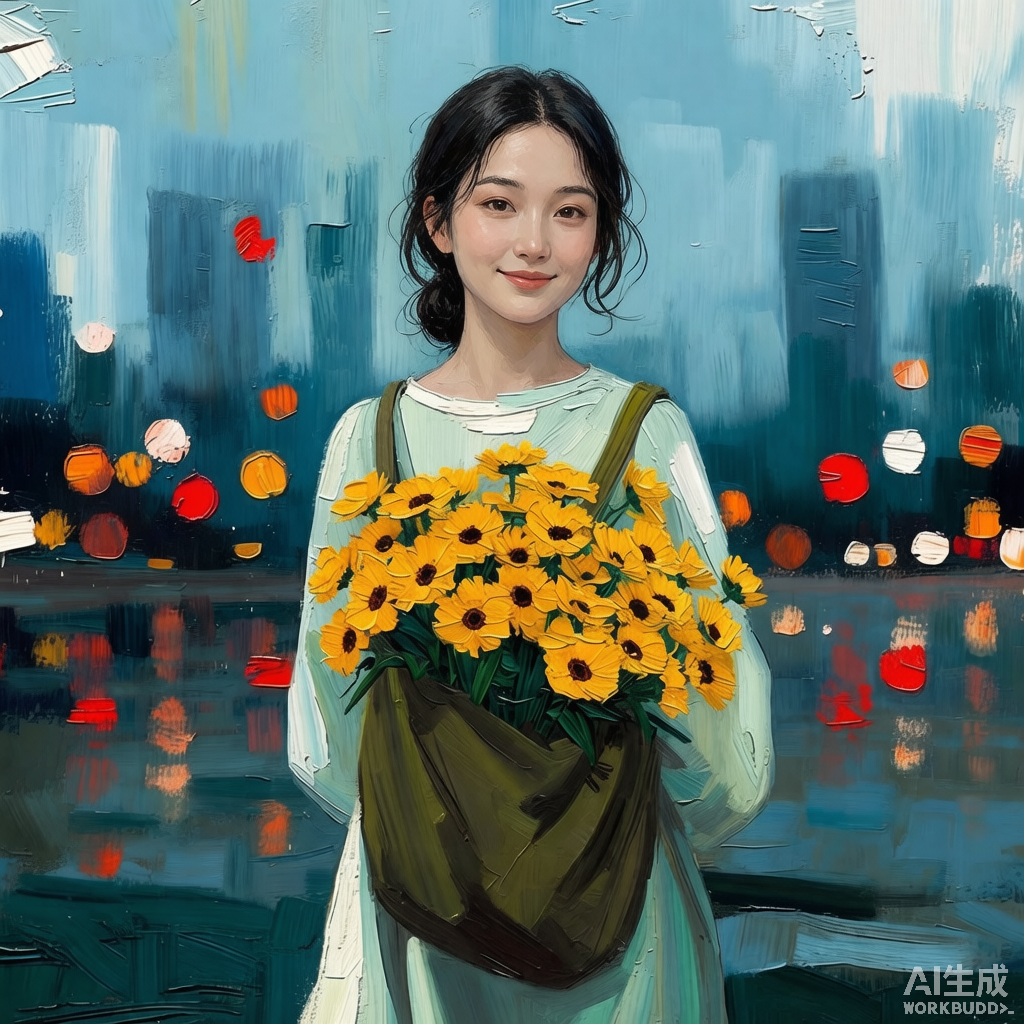 都市向日葵 · 油画夜色