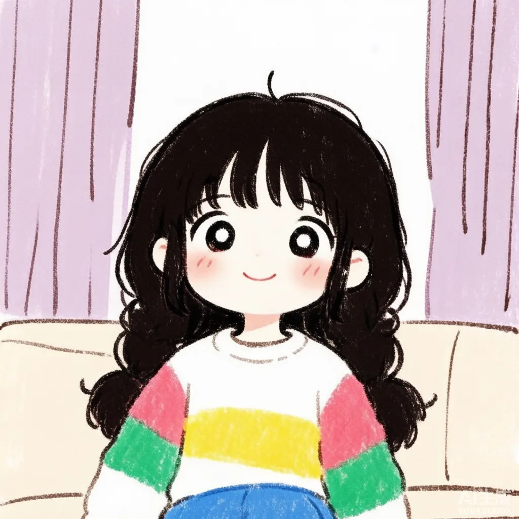 手绘治愈系可爱女生头像