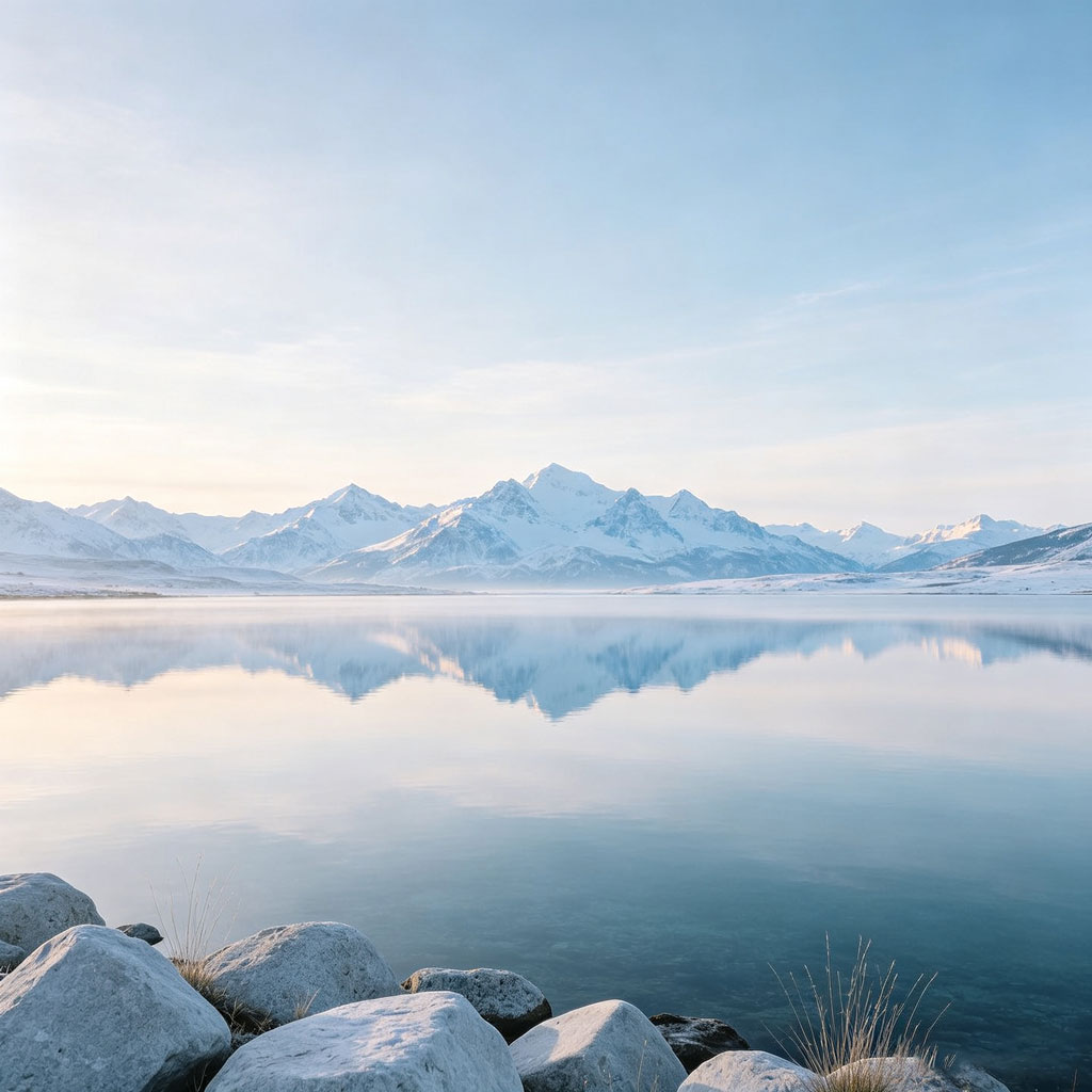 雪山湖泊风景头像