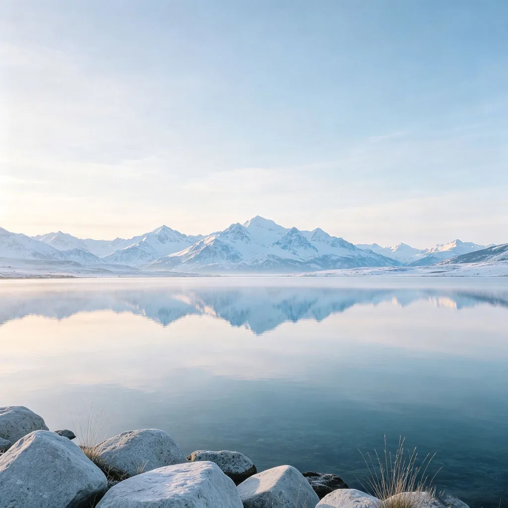 雪山湖泊风景头像
