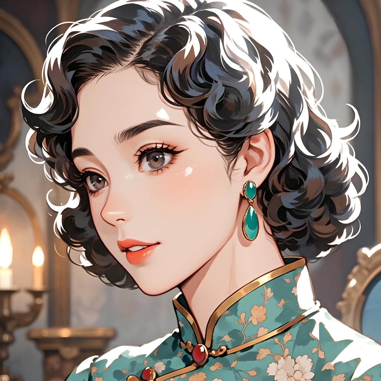 复古80年代成熟女性头像