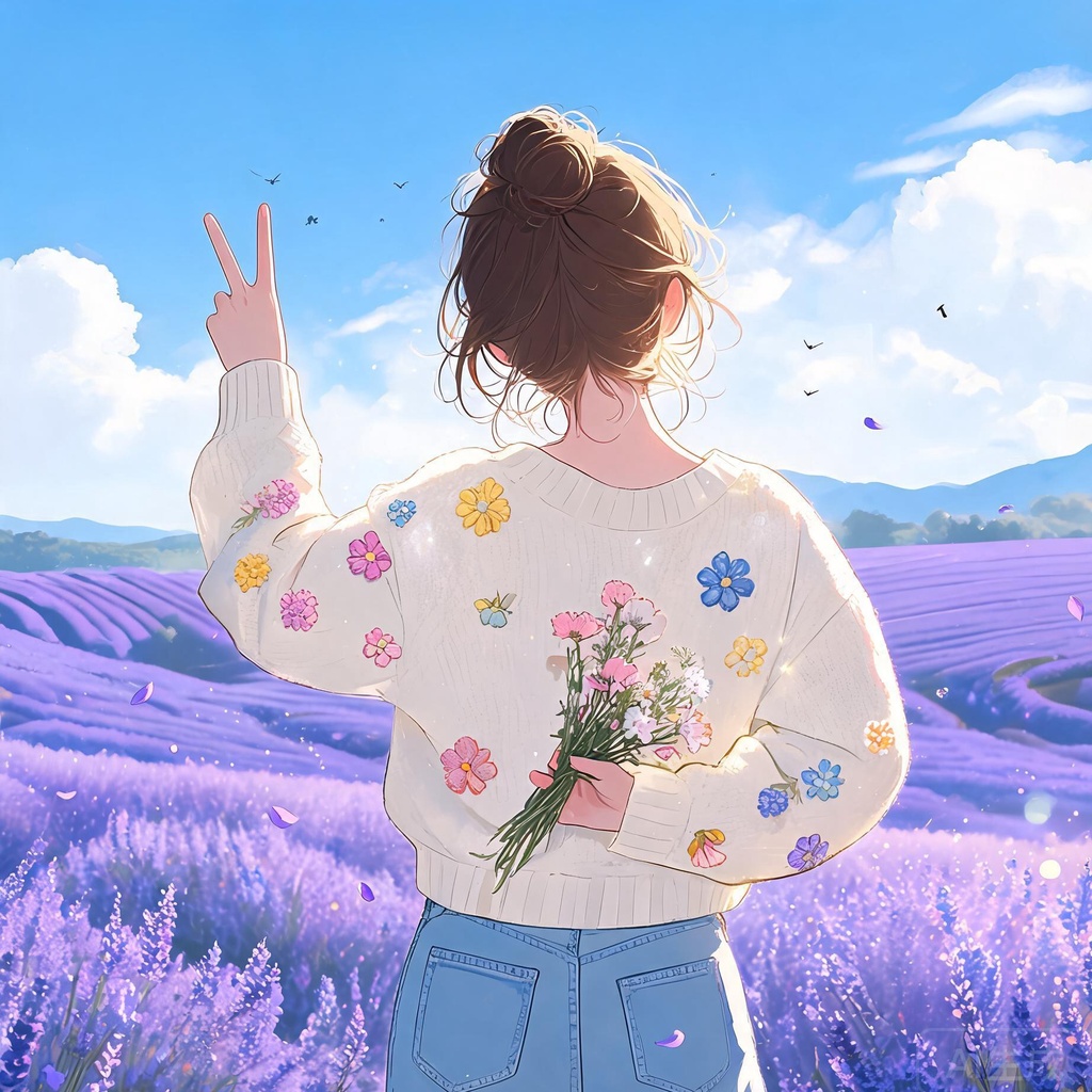 花海少女比耶动漫头像