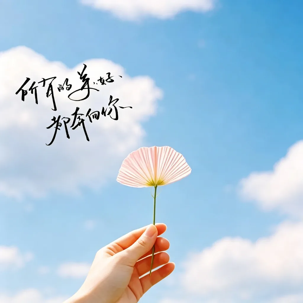 纸扇花治愈文字头