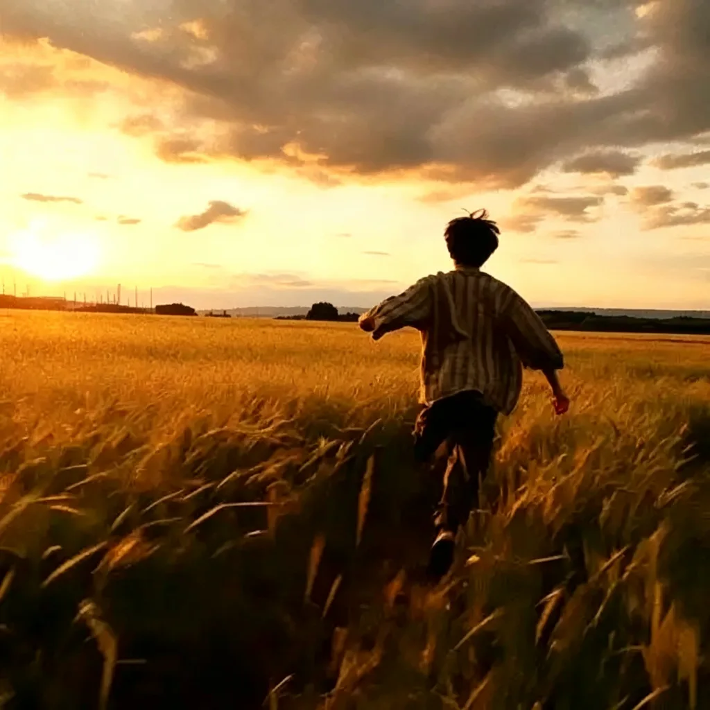 日落奔跑氛围感头
