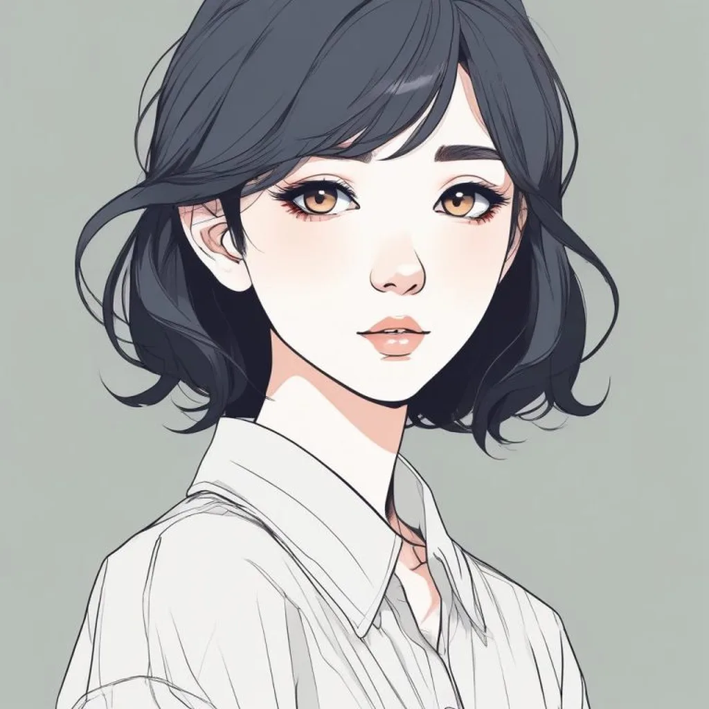 极简动漫高冷少女头像