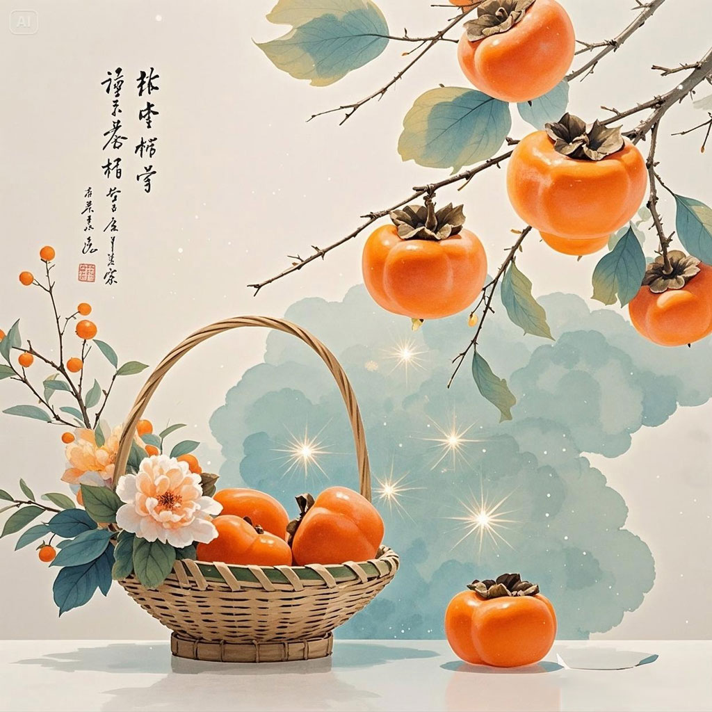 柿柿如意国画微信头像