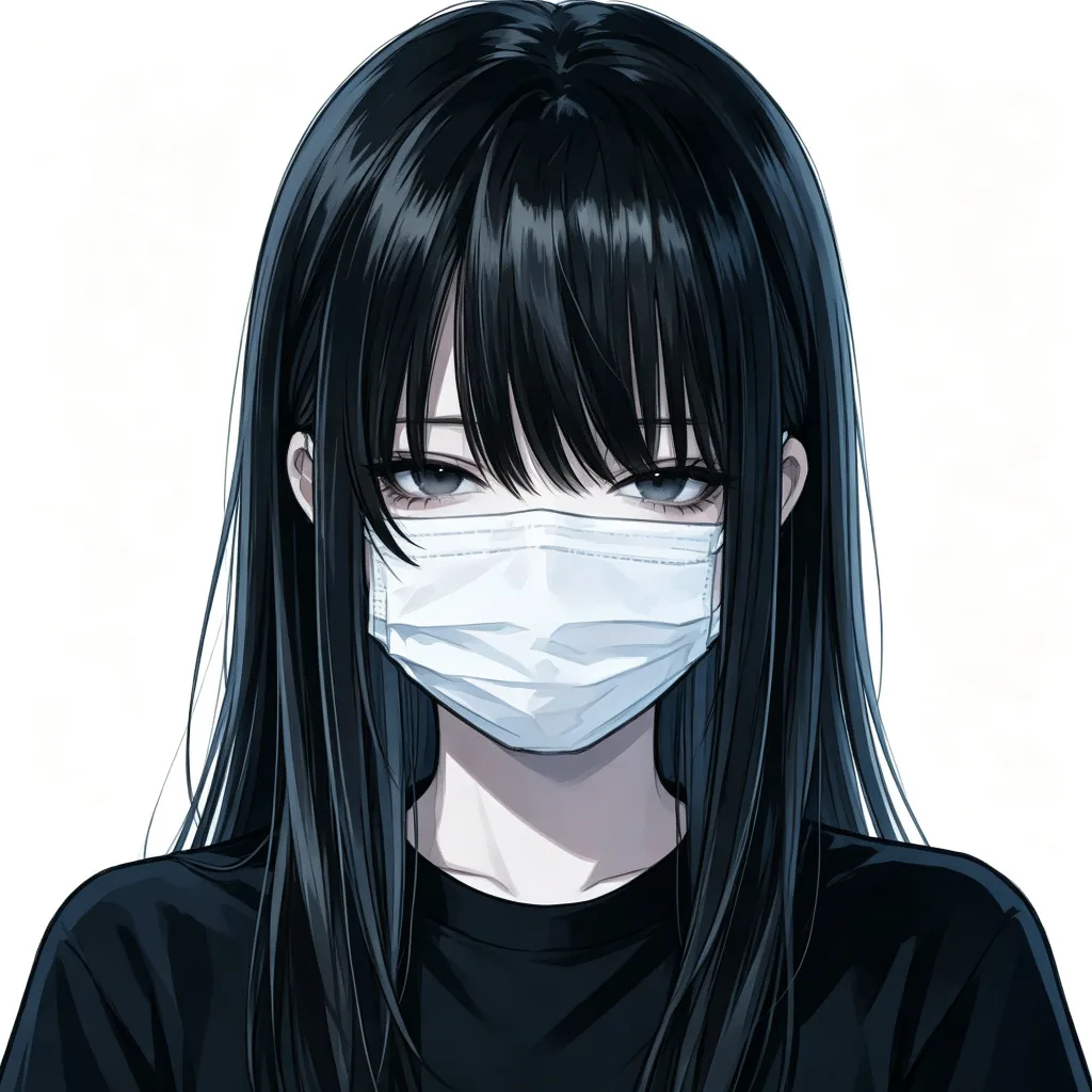 口罩漫画忧郁女头