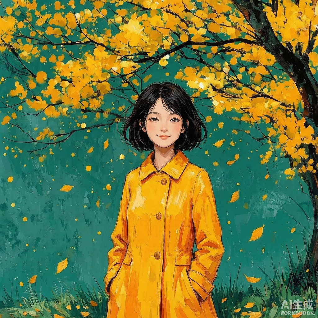 秋叶少女 · 黄衣飘落