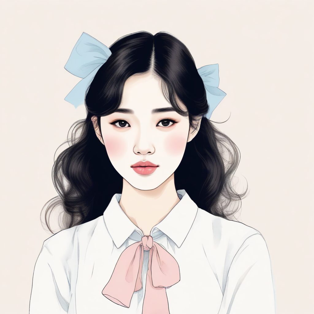 韩系极简手绘插画头像