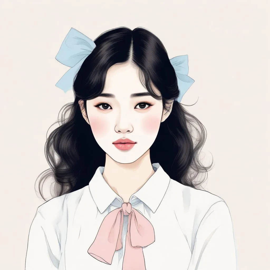 韩系极简手绘插画头像