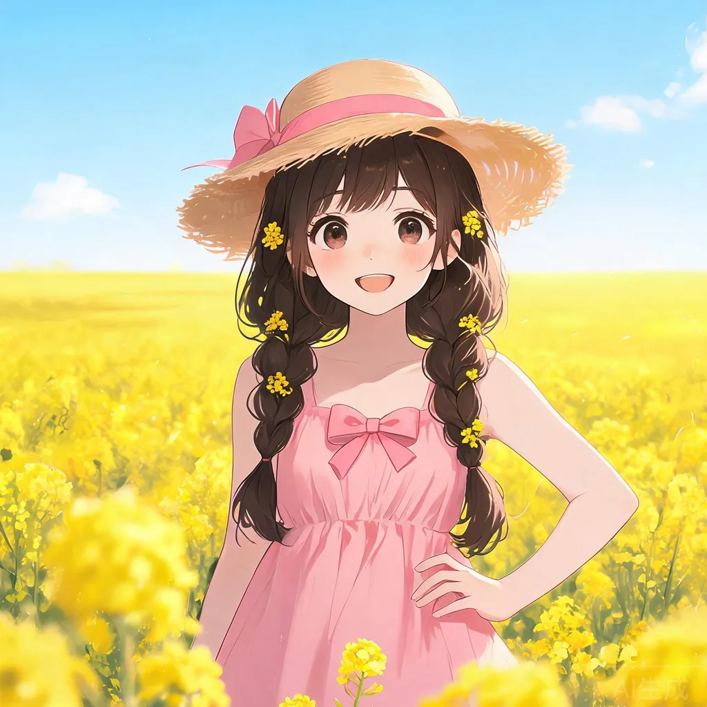 花田草帽少女动漫头像