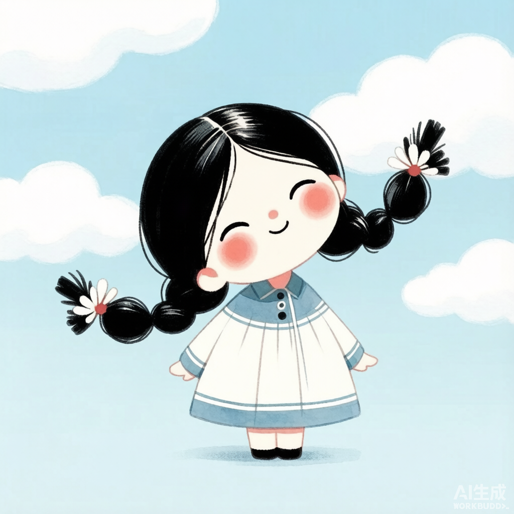 双马尾女孩 · 蓝白小清新