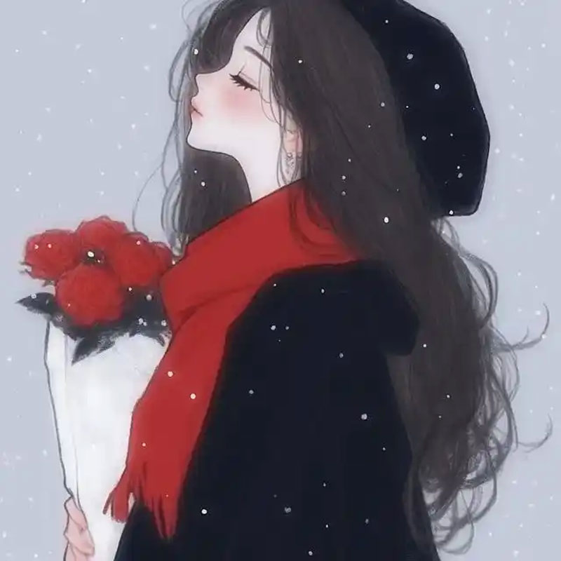 捧花女生抖音头像图片