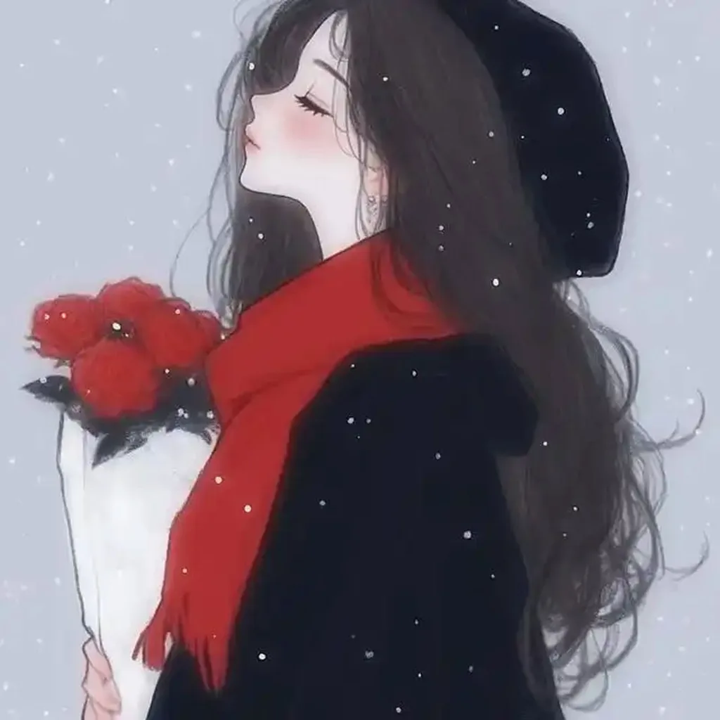 捧花女生抖音头像图片