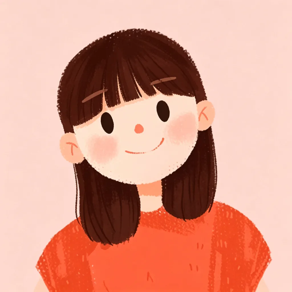 可爱女孩扁平插画头像