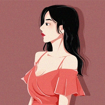 时尚红裙女性头像