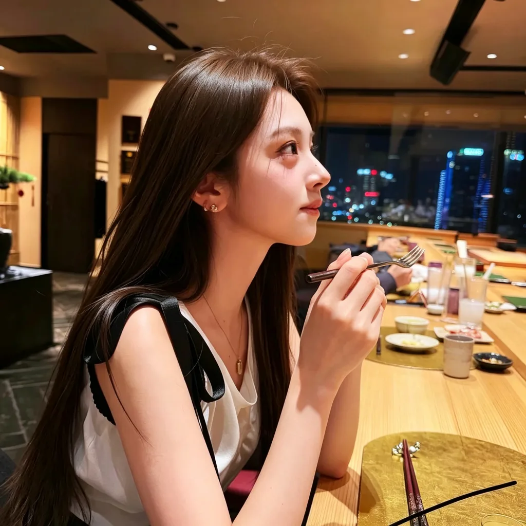 餐厅氛围感少女头像