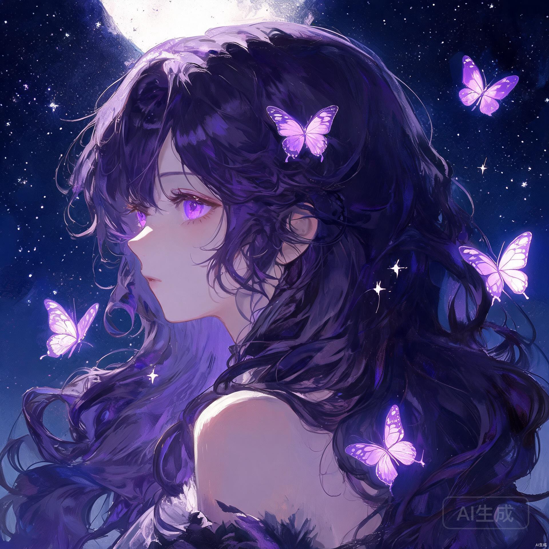 梦幻紫蝴蝶唯美厚涂风头像合集
