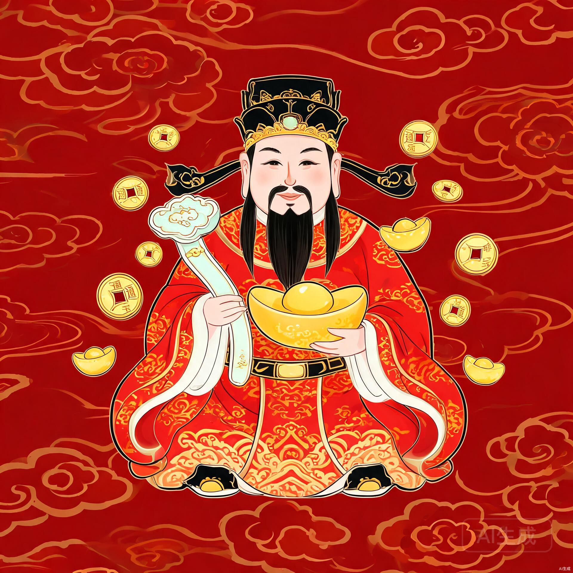 五路财神招财运势头像合集