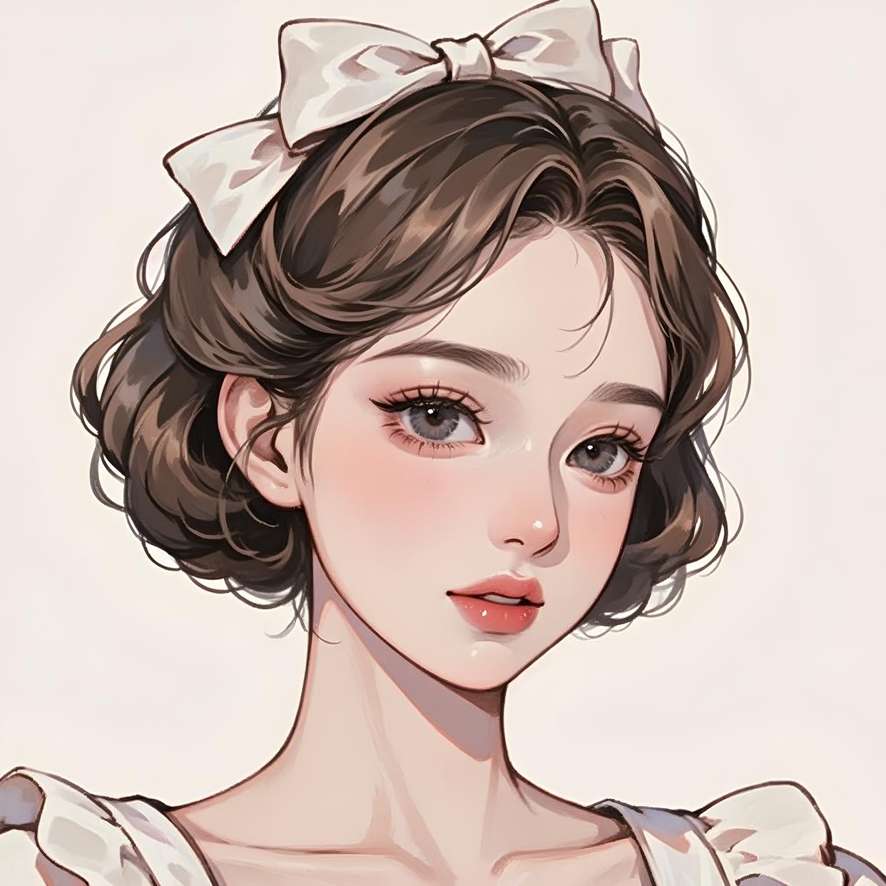 复古80年代成熟女性头像