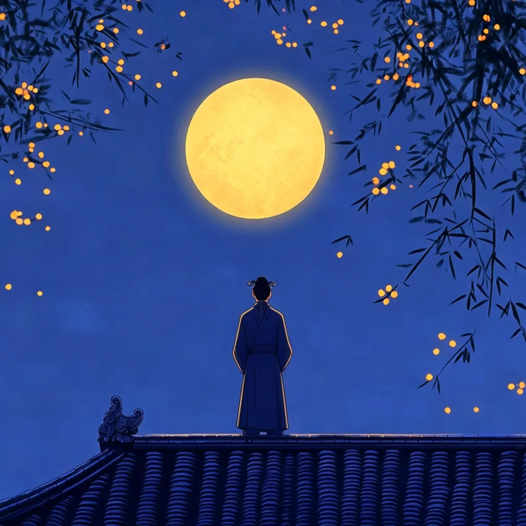 古风月夜诗意头像