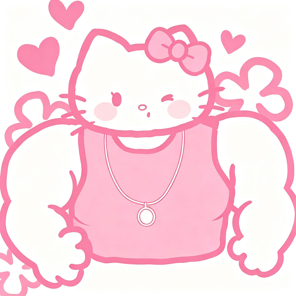 猛男 Hello Kitty 粉色头像