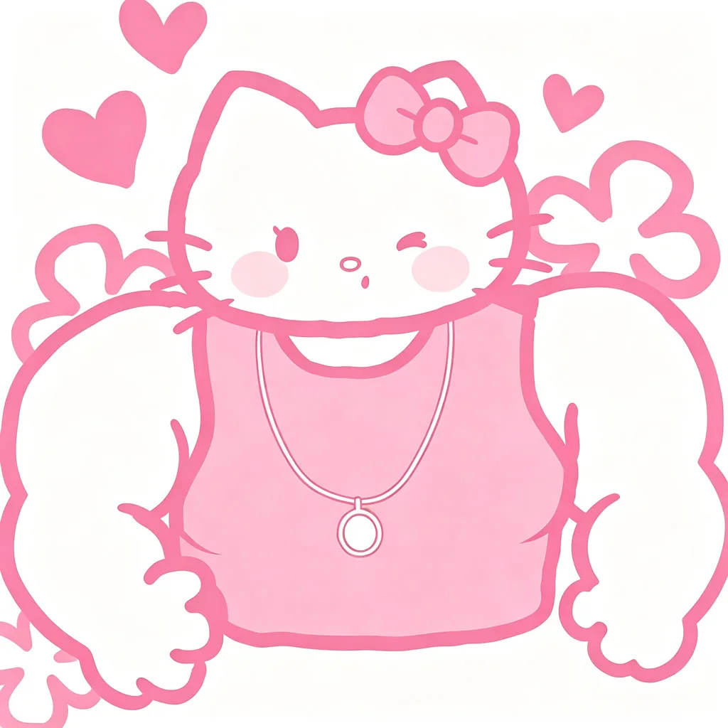 猛男 Hello Kitty 粉色头像