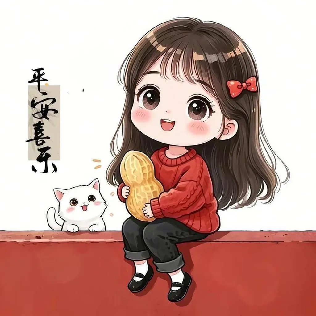 平安喜乐女生卡通头像