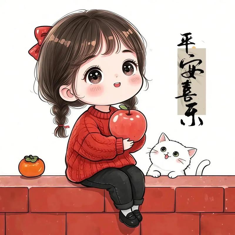 平安喜乐女生卡通头像