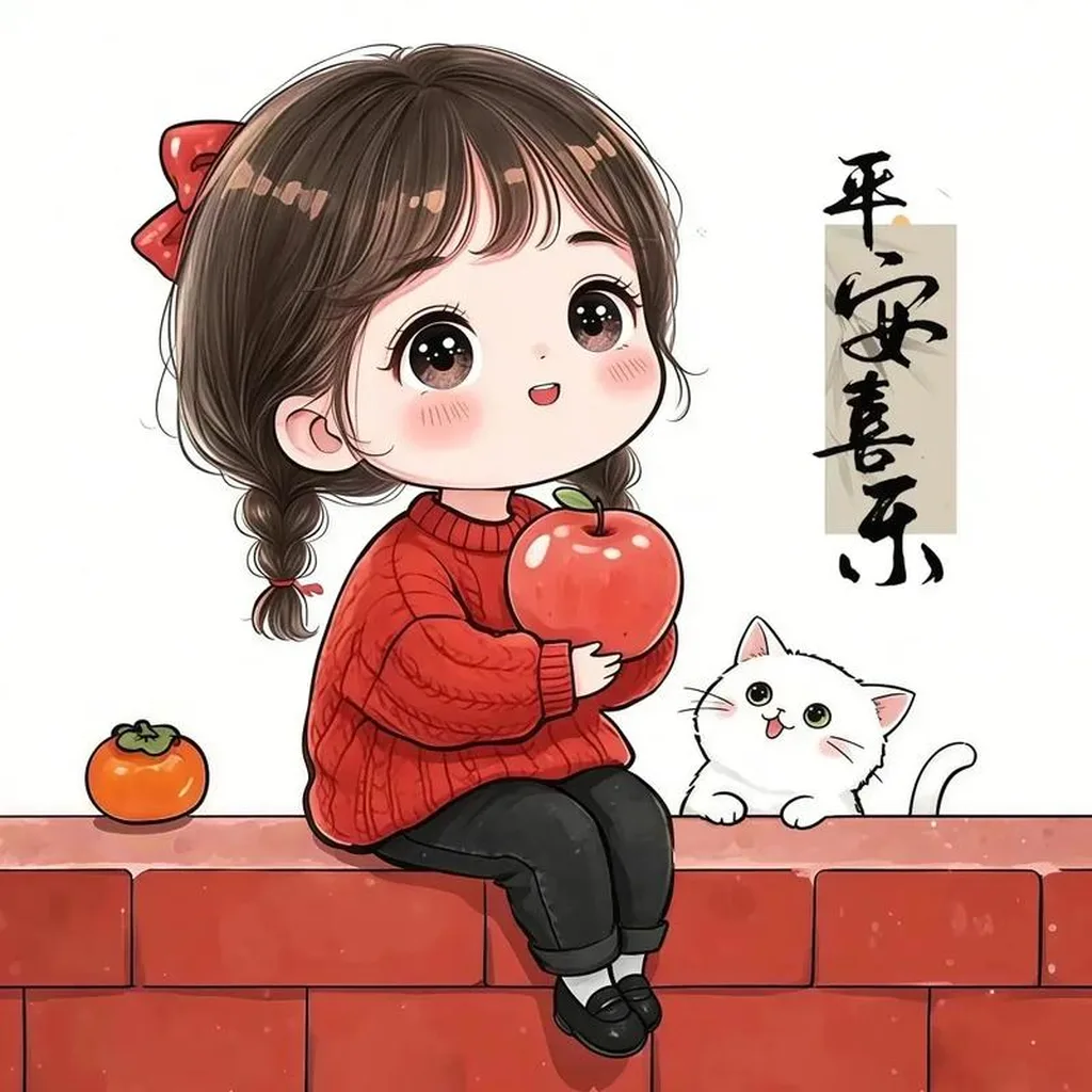 平安喜乐女生卡通头像