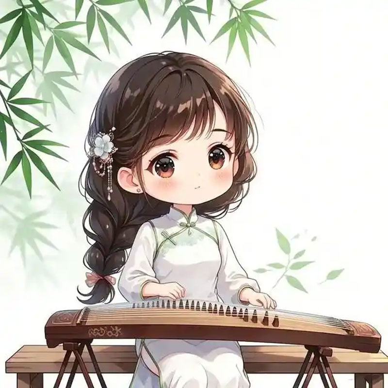 抚琴女生抖音头像图片