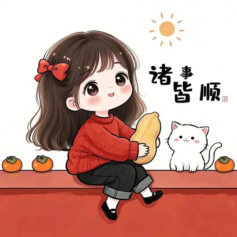 诸事皆顺女生卡通头像