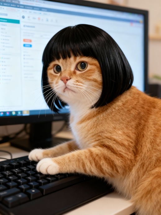 学生头呆萌猫咪