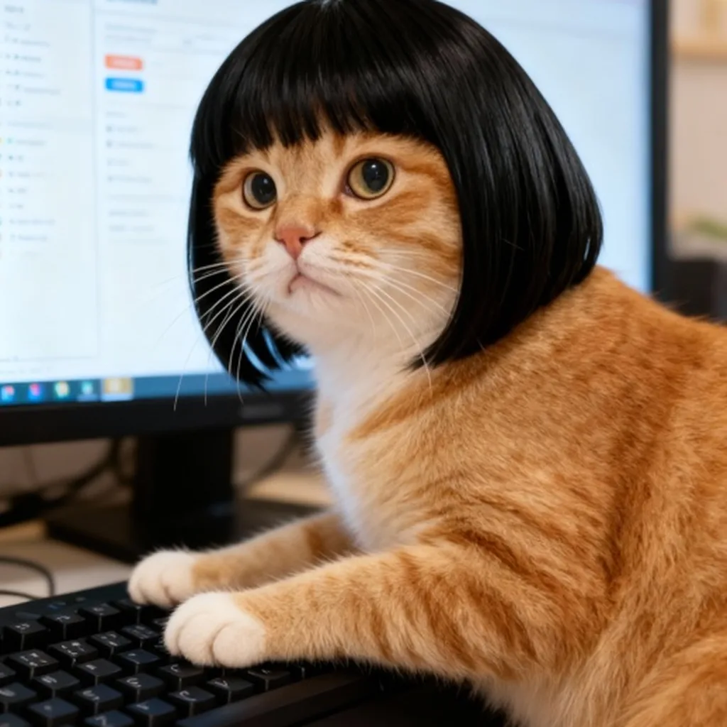 学生头呆萌猫咪