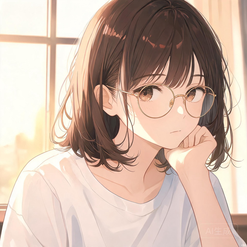 文艺知性眼镜女孩头像合集