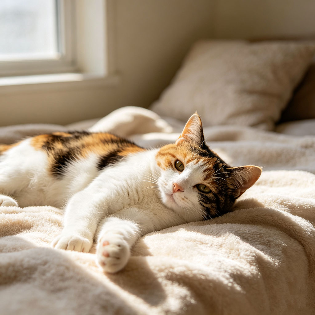 窗边小猫，偷望整片星光