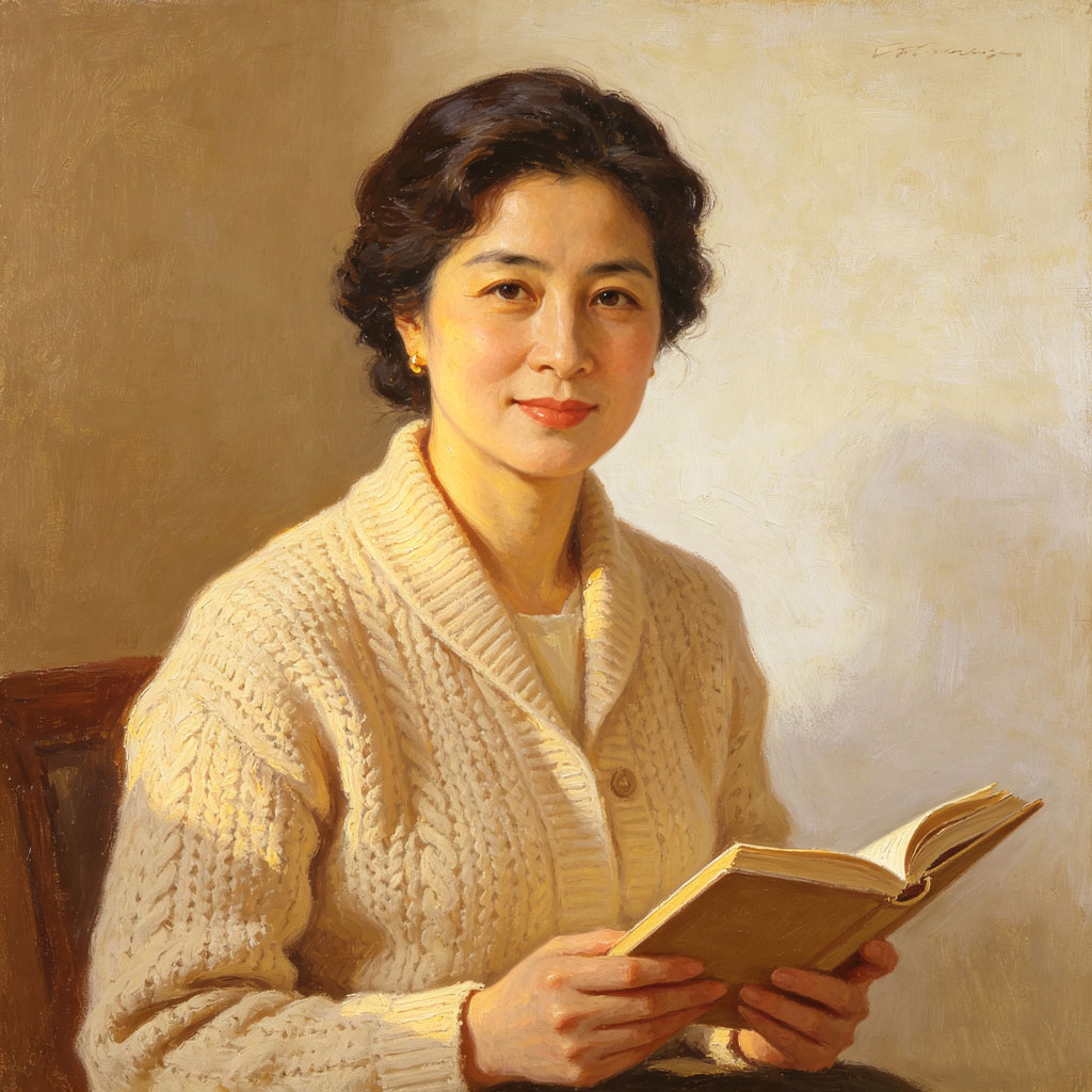 女教师油画