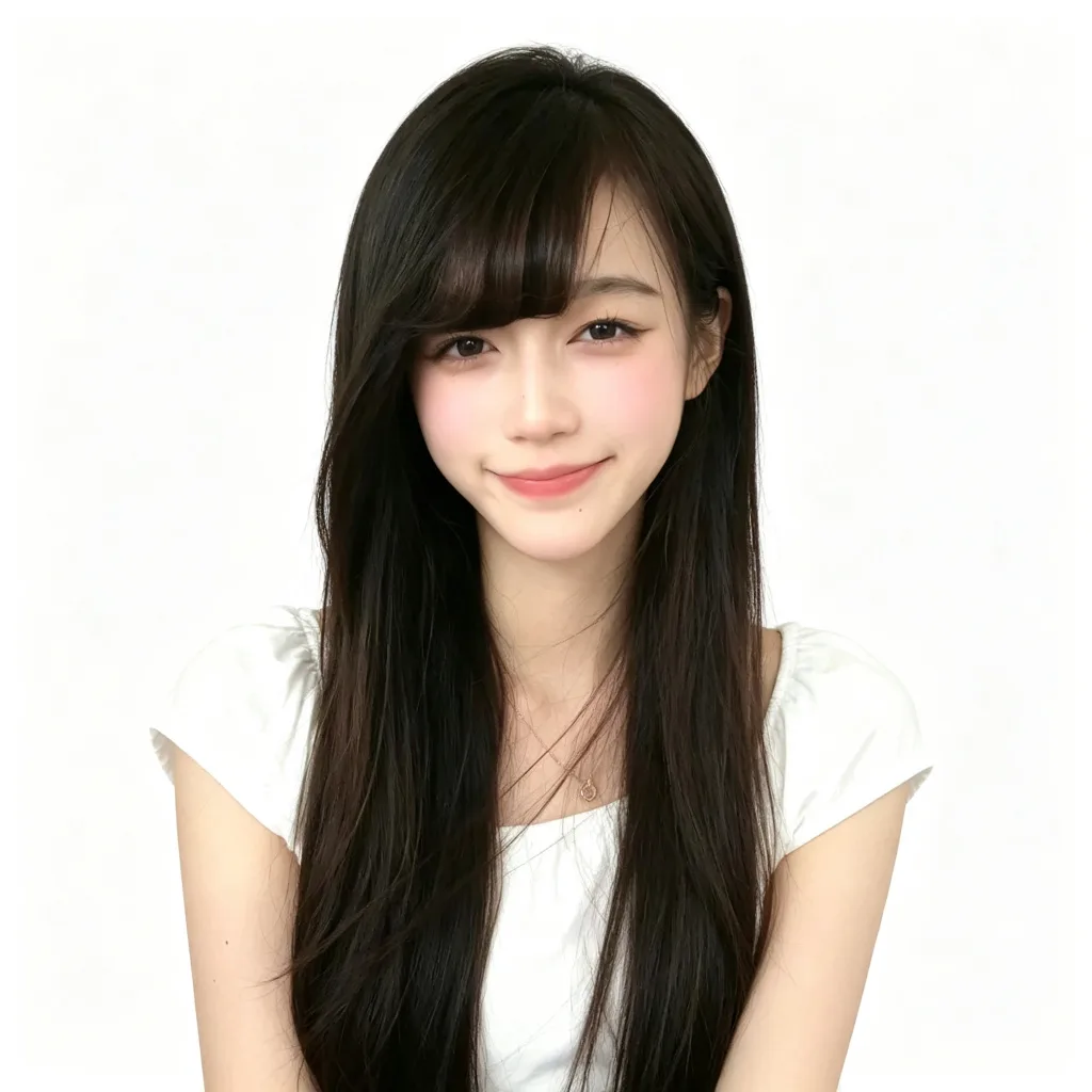 黑长直甜美女神头像