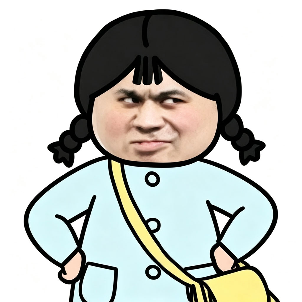 双马尾叉腰阴阳怪气卡通头像