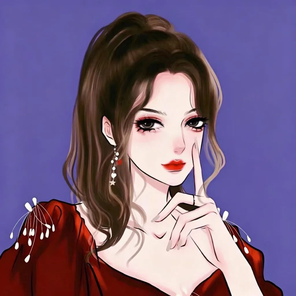 手绘御姐礼服头像