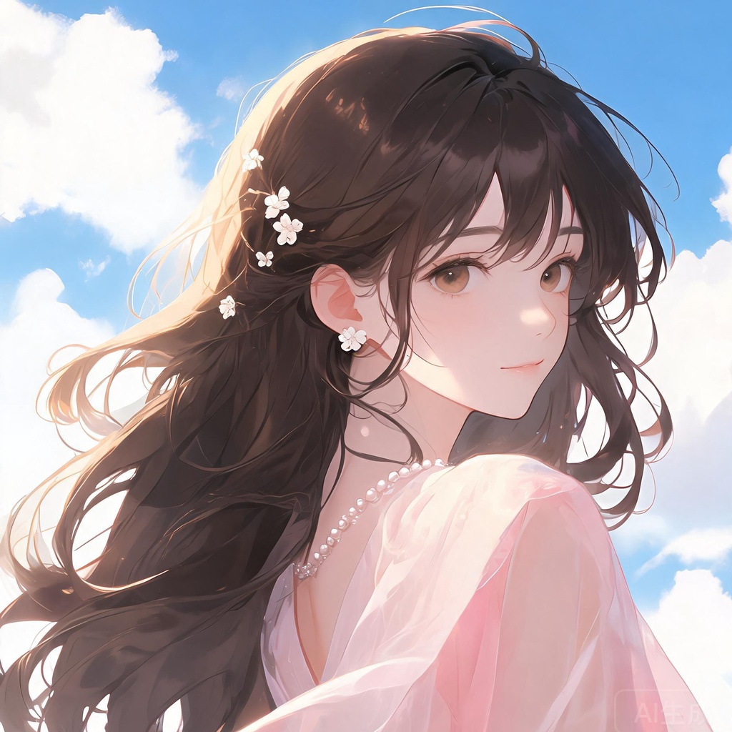 回眸纱裙少女动漫头像